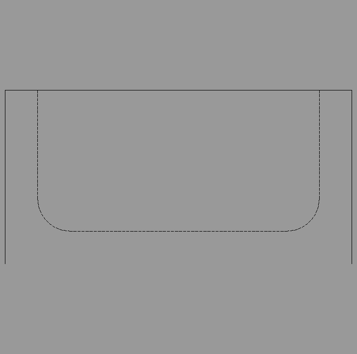 Bloque Autocad Vista de Bañera 03 Bibliot. 2D-3D en Perfil
